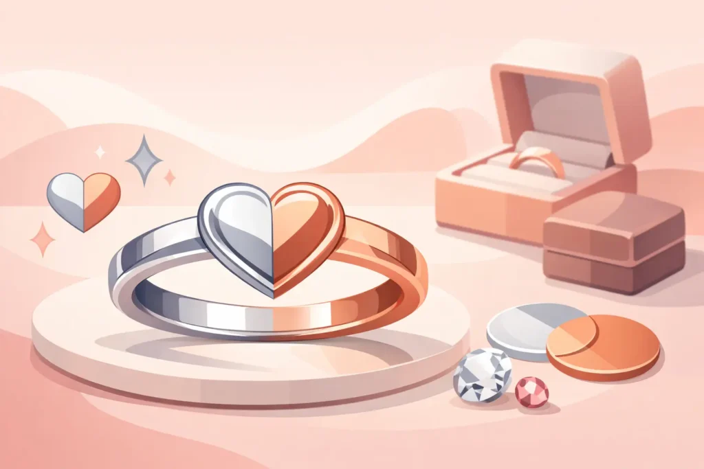 Anillo corazón bicolor: cómo elegirlo bien